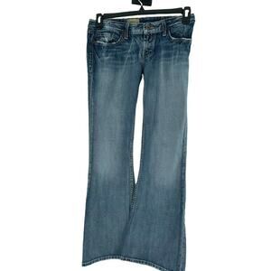 BKE Star Jeans Womens Size 28/6 Bootcut Flare Bottom Pockets Whiskers Denim